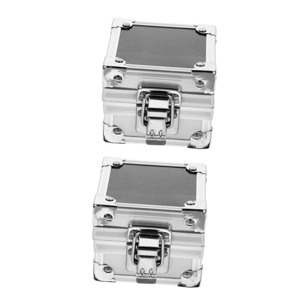 NOLITOY 2pcs Manicure Grinding Bit Storage Case Aluminum Organizer for Nail Drill Bits Convenient Carrying Box for Nail Art and Pedicure