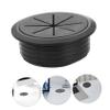 Cord Hole Plugs for Office Desks, Plastic 3 Pack Black view 3