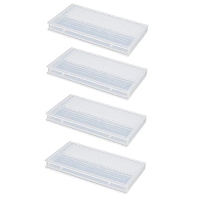 Beatifufu 4pcs Nail Drill Bits Storage Box Transparent Manicure Grinding Organizer for Nail Art Salon Use and Lightweight Design for Easy Access and Display
