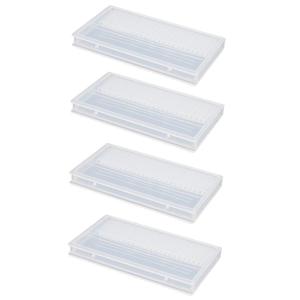 Beatifufu 4pcs Nail Drill Bits Storage Box Transparent Manicure Grinding Organizer for Nail Art Salon Use and Lightweight Design for Easy Access and Display