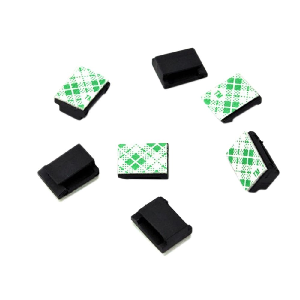 60pcs Black Adhesive Wire Clips for Compact Cable Fixing Clips for Neat Organization of Wires Office and Car