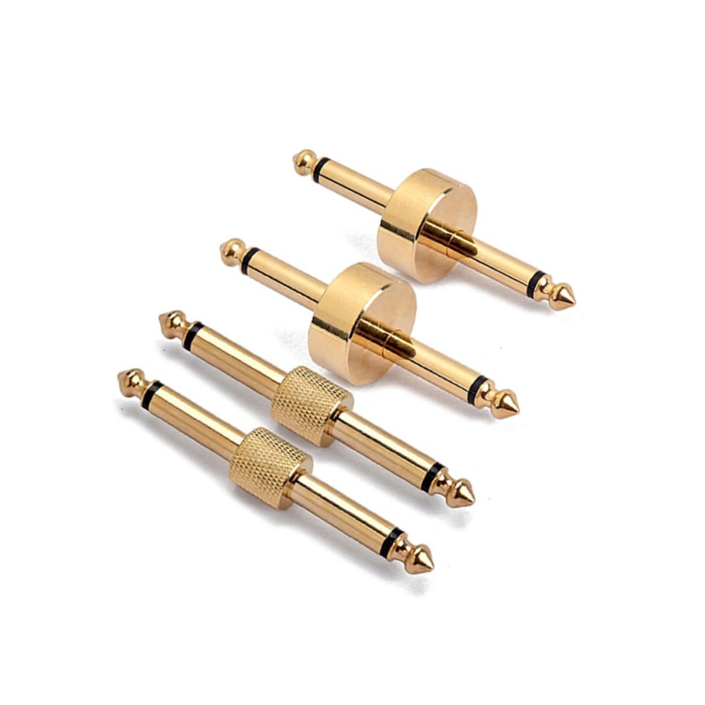 OFFSCH 4pcs Gold Guitar Effect Pedal Connectors Straight Hook Adaptors for Seamless Signal Transmission for Guitar Effect Pedalboards