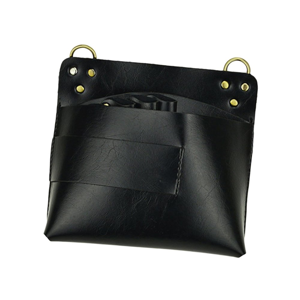Didiseaon Tool Pouch Belt for Salon Stylists Genuine Leather Scissor Organizer Multi-Functional Hair Tool Holder for Combs Brushes Clips Essential Accessory for Hair Salons Black