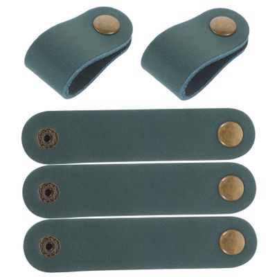 jojofuny Leather Cord Organizer 5pcs Cable Management Straps Retractable Cord Organizer