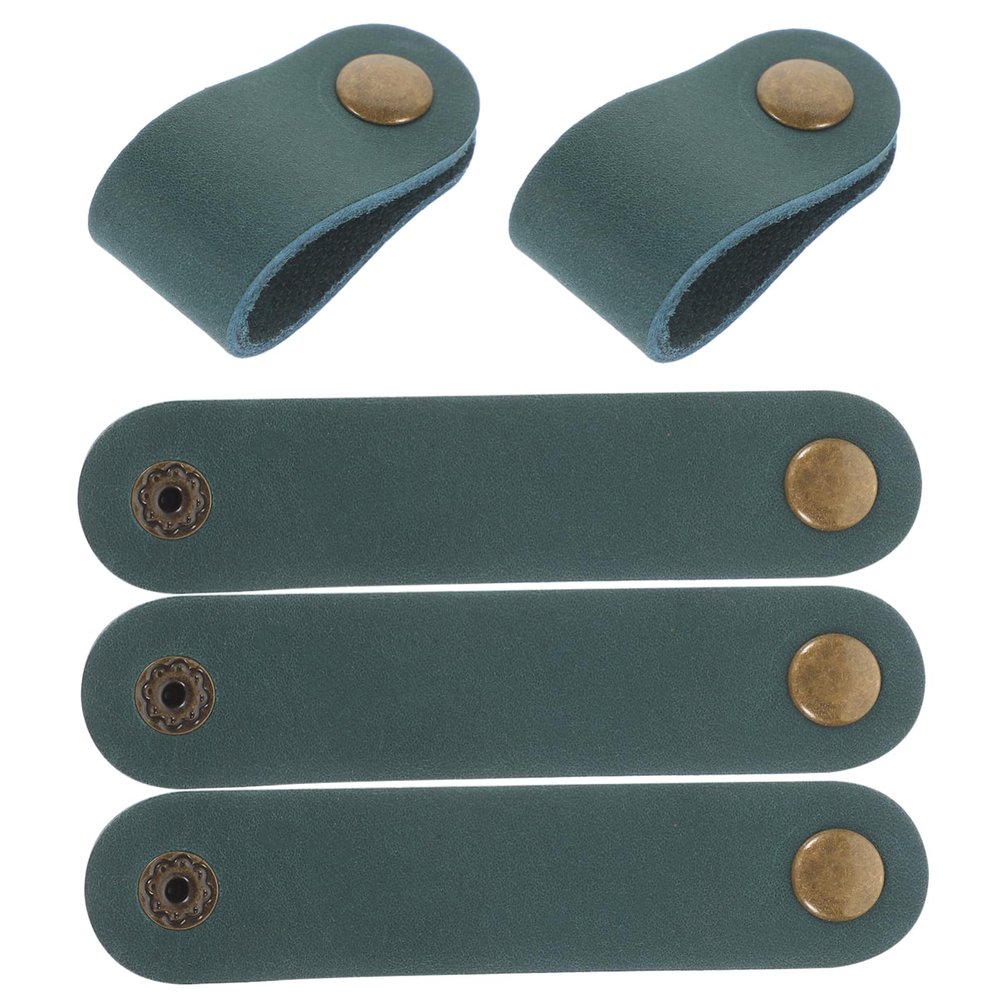 jojofuny Leather Cord Organizer 5pcs Cable Management Straps Retractable Cord Organizer
