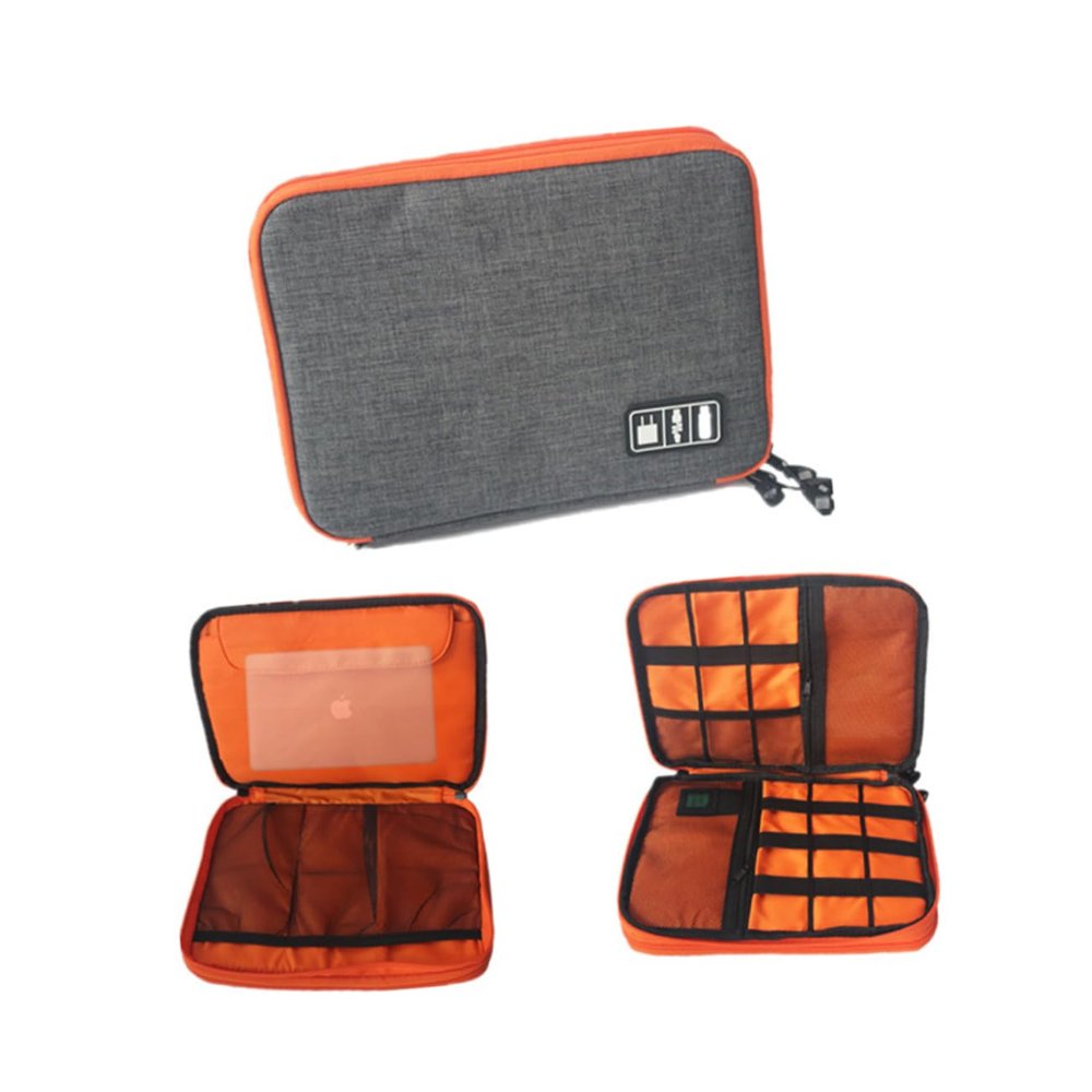 FELTECHELECTR Electronics Storage Bag Digital Accessories Organizer Earphone Pouch USB Cable Pouch Compact Waterproof Grey