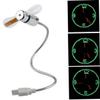 ETHZZLE Clock Fan for Desktop Led Mini Fan Flexible Pvc Blades Cooling for Home view 3