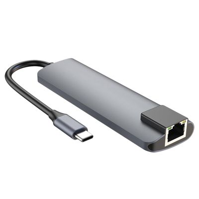 ETHZZLE Type-c Docking Station with Pd Charging Port Multi-Function USB Hub Adapter for Laptop Compact Design for Easy Portability Durable Material No Drivers Required