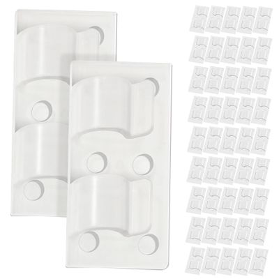 Zerodeko 50pcs Wall Wire Holders Wire Fixer Clips Cord Management Clips Self-Adhesive for Under Desk