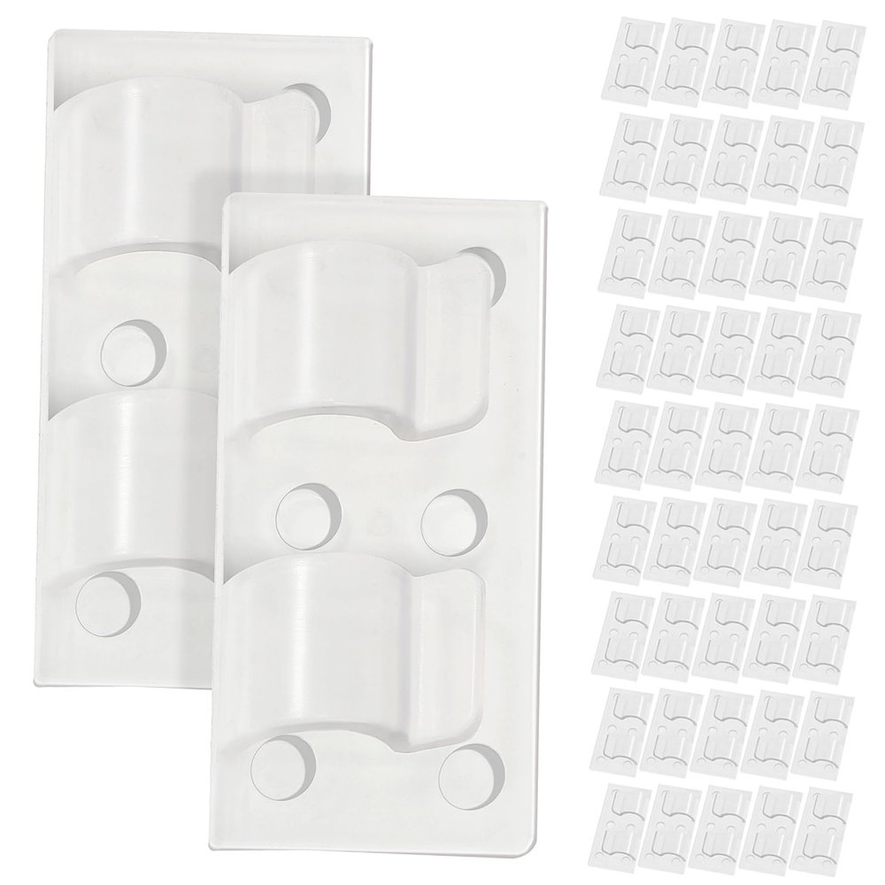 Zerodeko 50pcs Wall Wire Holders Wire Fixer Clips Cord Management Clips Self-Adhesive for Under Desk