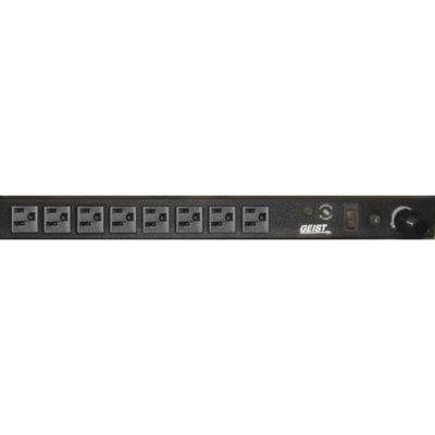 Vertiv - 38653 - Geist NSVL080-101S15 8-Outlets PDU - Basic - NEMA 5-15P - 8 x NEMA 5-15R - 120 V AC - 0U/1U - Horizontal/Vertical - Rack-mountable, Black