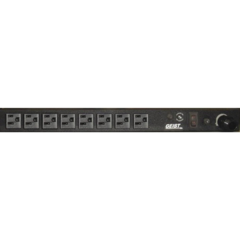 Vertiv - 38653 - Geist NSVL080-101S15 8-Outlets PDU - Basic - NEMA 5-15P - 8 x NEMA 5-15R - 120 V AC - 0U/1U - Horizontal/Vertical - Rack-mountable, Black