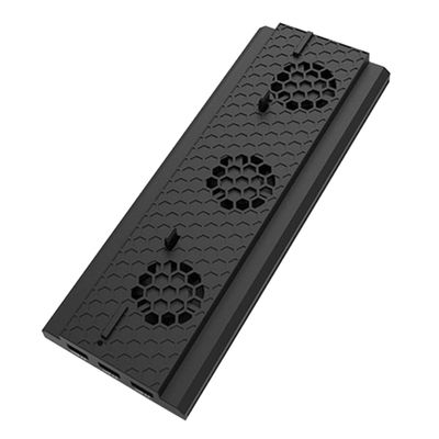 Hemoton Game Console Cooling Fan Stand Triple USB Port Hub Vertical Bracket for One Enhanced Ventilation Settings Light Bar Feature Gamer Accessory