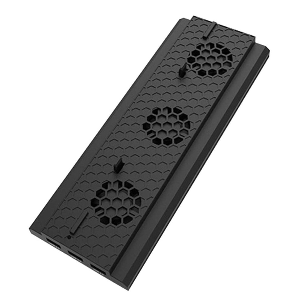 Hemoton Game Console Cooling Fan Stand Triple USB Port Hub Vertical Bracket for One Enhanced Ventilation Settings Light Bar Feature Gamer Accessory