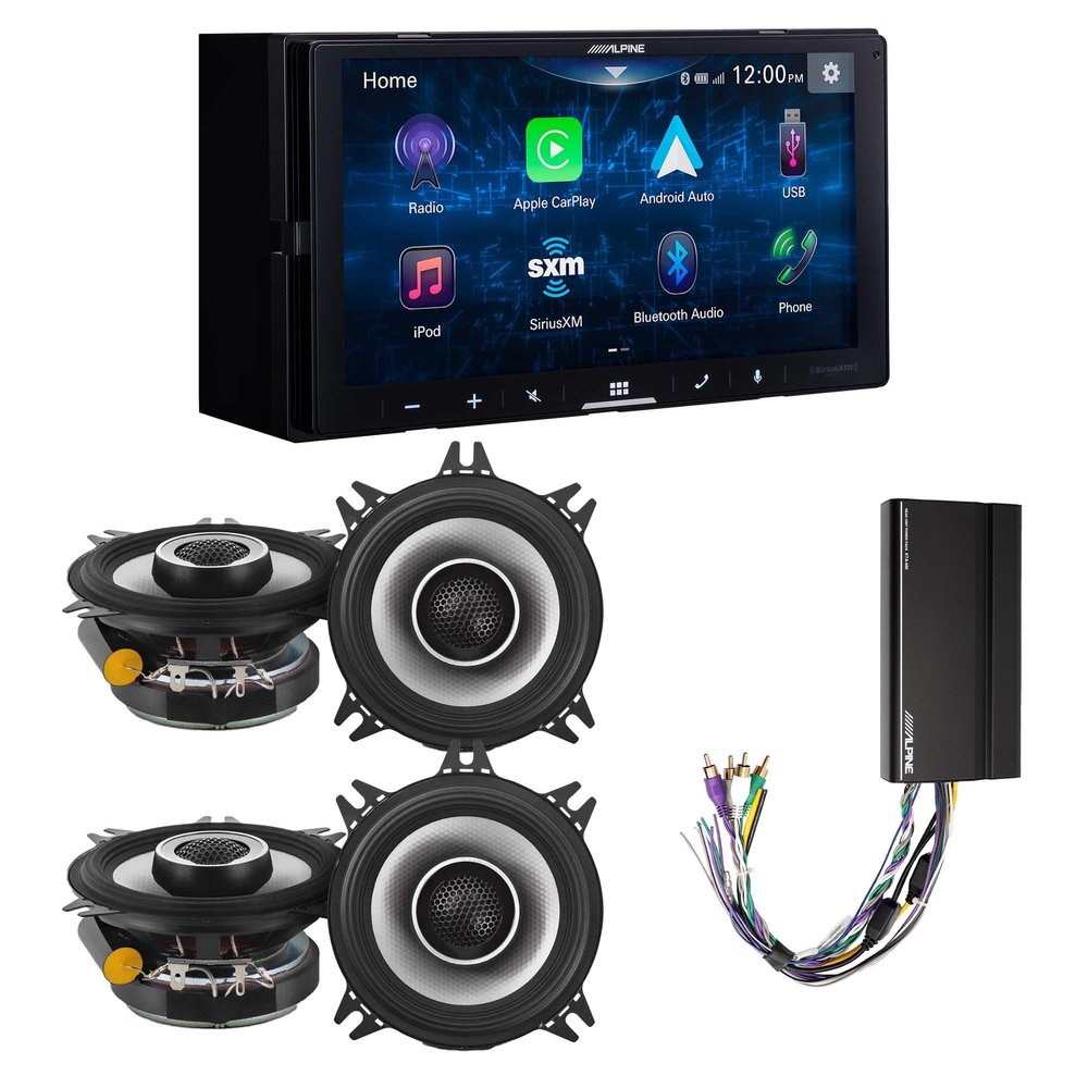 Alpine iLX-W670 Digital Multimedia Receiver & 2 Pairs Alpine S2-S40 Type S 4" Coax Speakers w/Power Pack
