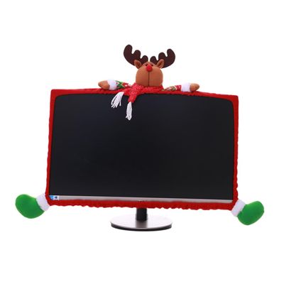 Yardenfun 25-35inch Monitor Cover Christmas Decor Elk Theme Festive Screen Protector Vibrant Festival Ornament
