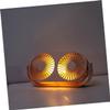 Hemoton 1pc Portable Abs Silicone Double Head Fan Usb Charging and Led Night Light for Home Office Mini Tabletop Handheld Fan Pink Battery view 2