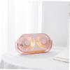 Hemoton 1pc Portable Abs Silicone Double Head Fan Usb Charging and Led Night Light for Home Office Mini Tabletop Handheld Fan Pink Battery view 3