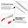 Angoily 4pcs Stainless Steel Tweezers Tips Straight and Elbow Precision Tools for Home and Craft Use view 4