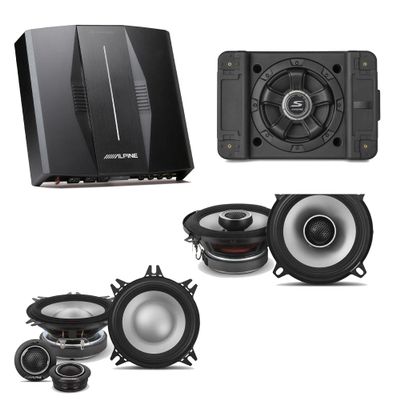Alpine PXE-C80-88 OPTIM8 8-Channel Hi-Res DSP Amplifier w/SS-SB12 Subwoofer, S2-S40C & S2-S50 Bundle