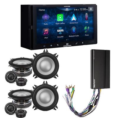 Alpine iLX-W670 Digital Multimedia Receiver & 2 Pairs Alpine S2-S40C Type S 4" Component Speakers w/Power Pack