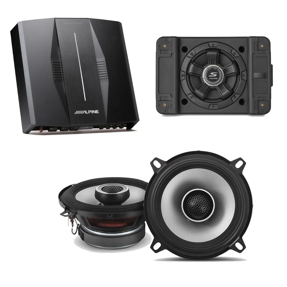 Alpine PXE-C80-88 OPTIM8 8-Channel Hi-Res DSP Amplifier w/SS-SB12 Subwoofer, S2-S50 Bundle