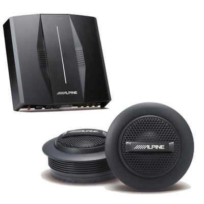 Alpine PXE-C80-88 OPTIM8 8-Channel Hi-Res Digital Sound Processor Amplifier w/S-S10TW 1" Silk Dome Tweeter Set Bundle