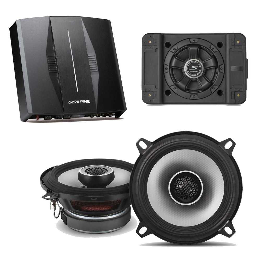 Alpine PXE-C80-88 OPTIM8 8-Channel Hi-Res DSP Amplifier w/SS-SB10 Subwoofer, S2-S50 Bundle