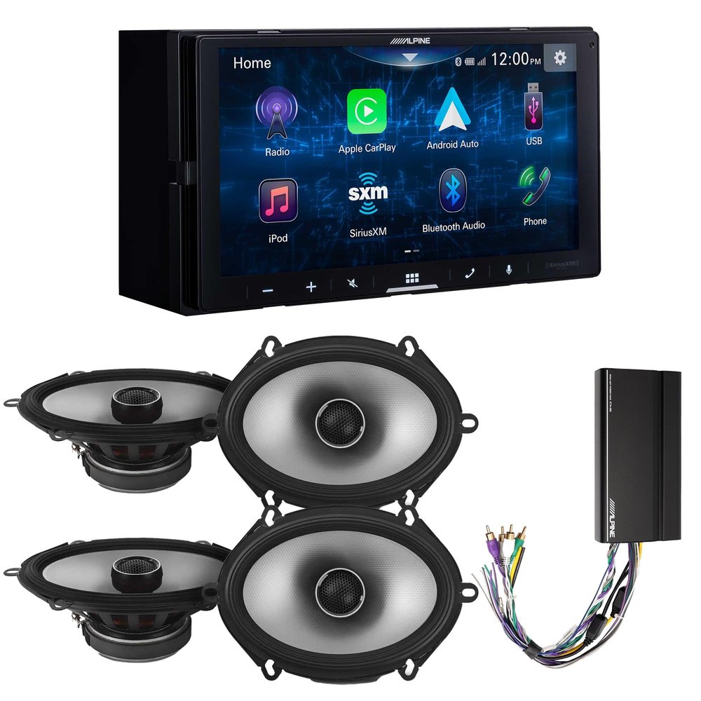 Alpine iLX-W670 Digital Multimedia Receiver & 2 Pairs Alpine S2-S68 Type S 6x8 Coax Speakers w/Power Pack