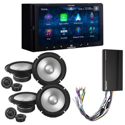 Alpine iLX-W670 Digital Multimedia Receiver & 2 Pairs Alpine S2-S65C Type S 6.5" Component Speakers w/Power Pack