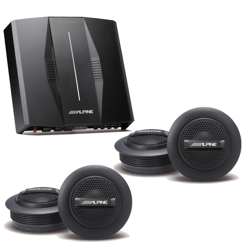 Alpine PXE-C80-88 OPTIM8 8-Channel Hi-Res Digital Sound Processor Amplifier w/ (2) S-S10TW 1" Silk Dome Tweeter Set Bundle