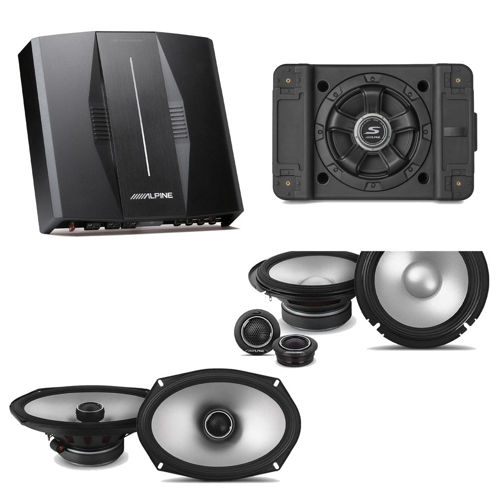 Alpine PXE-C80-88 OPTIM8 8-Channel Hi-Res DSP Amplifier w/SS-SB12 Subwoofer, S2-S65C 6.5" & S2-S69 Bundle