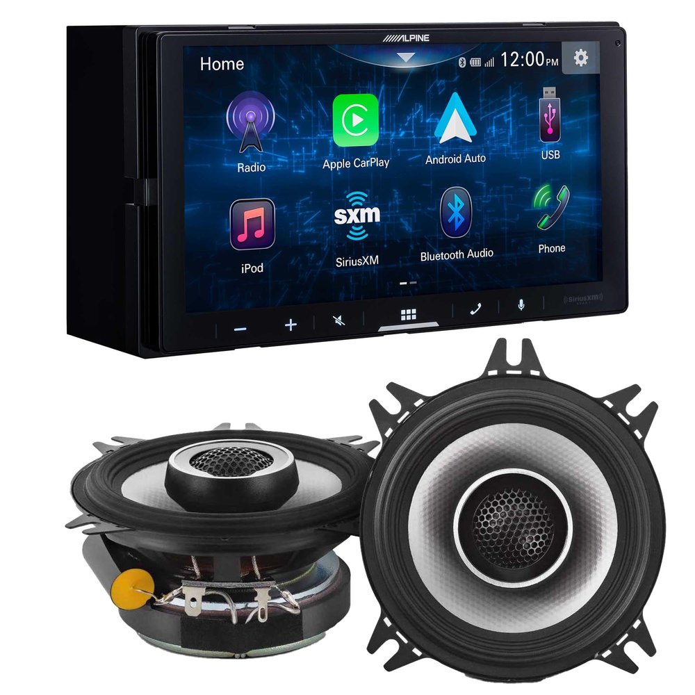 Alpine iLX-W670 Digital Multimedia Receiver & 1 Pair Alpine S2-S40 Type S 4" Coax Speakers
