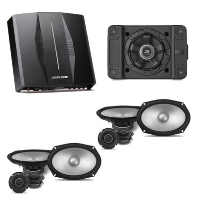 Alpine PXE-C80-88 OPTIM8 8-Channel Hi-Res DSP Amplifier w/SS-SB10 Subwoofer, (2) S2-S69C Component Bundle