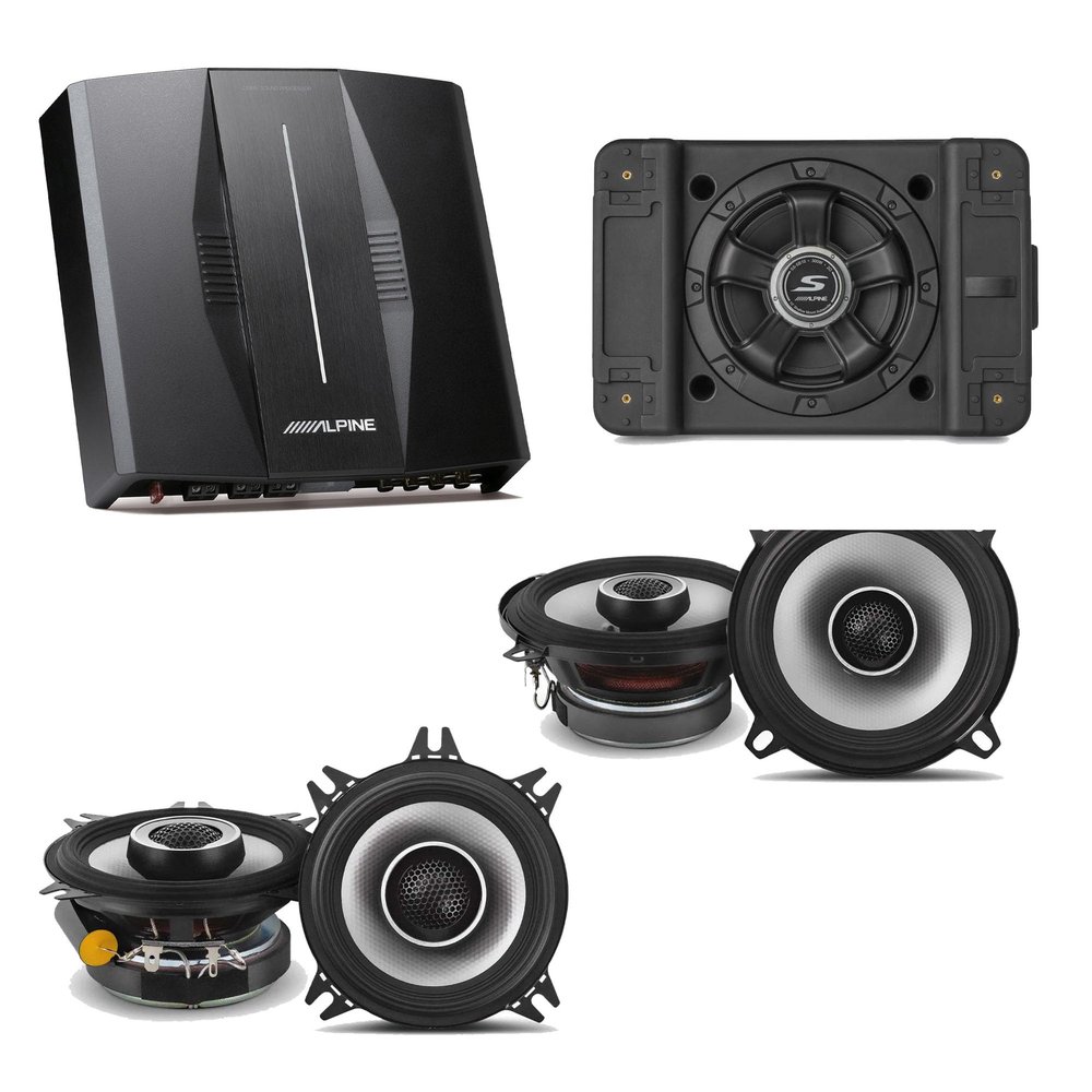 Alpine PXE-C80-88 OPTIM8 8-Channel Hi-Res DSP Amplifier w/SS-SB12 Subwoofer, S2-S50 & S2-S40 Bundle