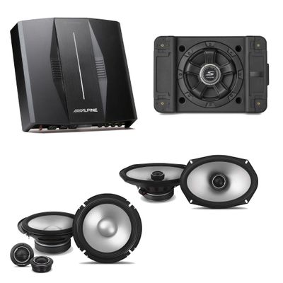 Alpine PXE-C80-88 OPTIM8 8-Channel Hi-Res DSP Amplifier w/SS-SB10 Subwoofer, S2-S65C 6.5" & S2-S69 Bundle