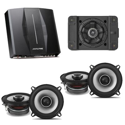 Alpine PXE-C80-88 OPTIM8 8-Channel Hi-Res DSP Amplifier w/SS-SB10 Subwoofer, (2) S2-S50 Bundle