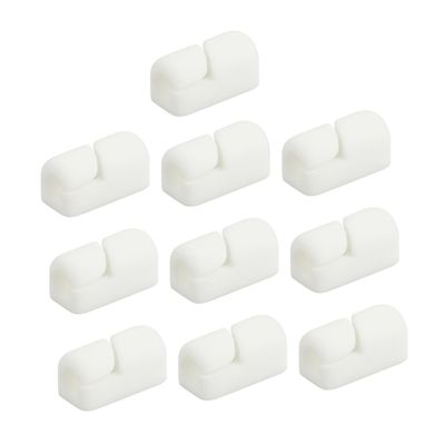 WOFASHPURET 10pcs Cable Clips Cord Holders Tidy Cable Management Organizer for Home Office Prevents Tangling Excessive Bending Works for USB Phone and Power Cords