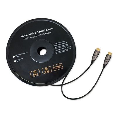 150ft 4K HDMI Cable LSZH Jacket AOC Fiber Optic 18Gbps Ultra High Speed HDMI 2.0 Cable 4:4:4 HDR10 ARC Video 60Hz Full HD 1080p 3D HDCP2.2 Gold Plated Suitable for Laptop PC PS5 Projector Xbox