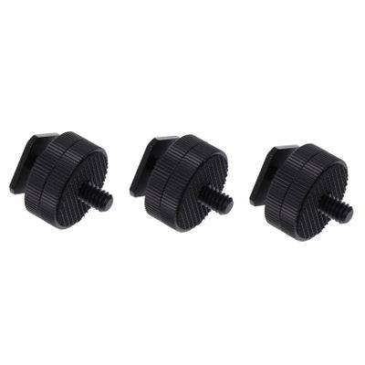 Hemoton 3pcs Hot Shoe Screw Adapter Set for DSLR Camera Accessories Dual Layer Rig Mount for Led Light Monitor and Microphone Compatible Camera Gear
