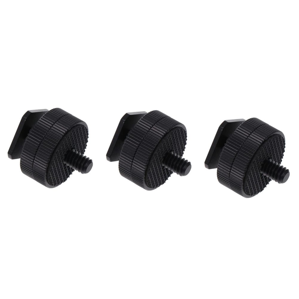 Hemoton 3pcs Hot Shoe Screw Adapter Set for DSLR Camera Accessories Dual Layer Rig Mount for Led Light Monitor and Microphone Compatible Camera Gear
