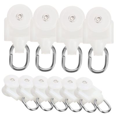 FUNOMOCYA Curtain Track Pulley Set 10pcs Metal Plastic Track Rollers for Ceiling and Rv Curtains Glider Hooks