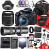 Canon EOS Rebel T7 / 2000D DSLR Camera with Canon EF-S 18-55mm f/3.5-5.6 is II and 420-800mm f/8.3 HD Telephoto Zoom Lens + 128 GB Memory + Filters + Tripod + More (33pc Bundle) (Renewed), Black view 1
