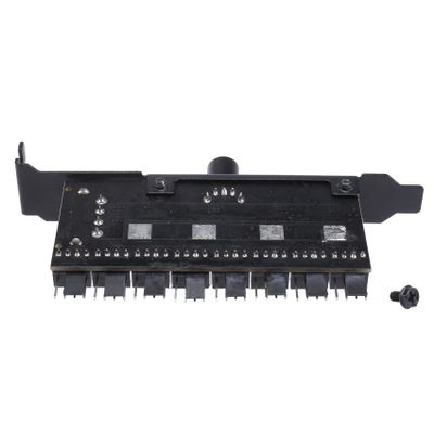 GZSHUNLI Pc 8 Channels Fan Hub Cooling Fan Speed Controller for CPU Case HDD VGA PWM Fan PCI Bracket Power by 12V Fan (4Pin)