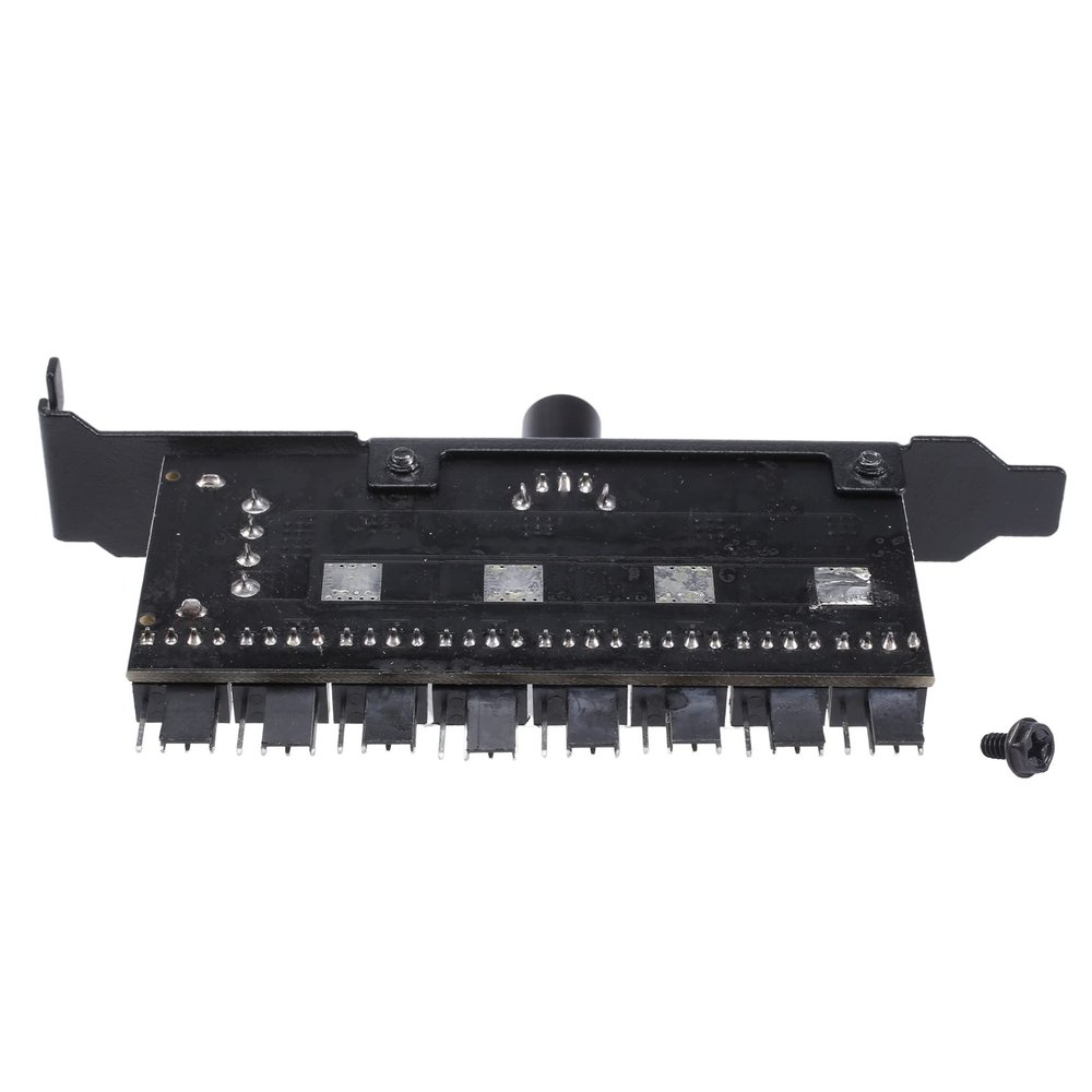 GZSHUNLI Pc 8 Channels Fan Hub Cooling Fan Speed Controller for CPU Case HDD VGA PWM Fan PCI Bracket Power by 12V Fan (4Pin)