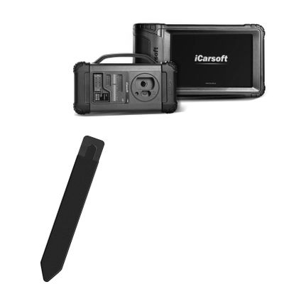 BoxWave Stylus Pouch Compatible with iCarsoft CR IMMO (8 in) - Stylus PortaPouch, Pen Stylii Holder Carrier Portable Self-Adhesive - Jet Black