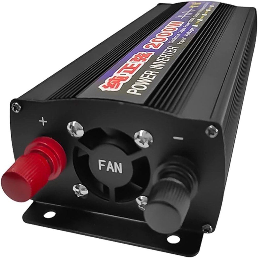 1000W/1600W/2000W/ Pure Sine Wave Inverter 12V 24V 48V 60V to 110V 220V car Converter with LED Display,1 AC Socket, for,Trucks,Camping,Emergencies,etc. (12V to 110V,2000W)