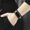 wide Leather stitched cuff band compatible with Xiaomi Mi Band 3 4 5 6 7 8, Handmade UA 2956st view 2