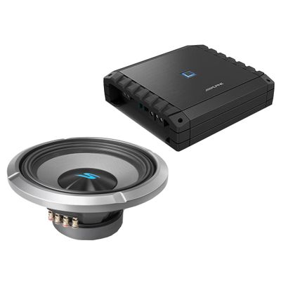 Alpine S2-A60M S-Series Class-D Amp w/ S2-W12D4 12" S-Series Dual 4-Ohm Car Subwoofer
