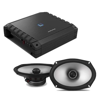 Alpine S2-A36F S-Series Class-D 4-Channel Amp w/ S2-S69 6x9 Coaxial Bundle